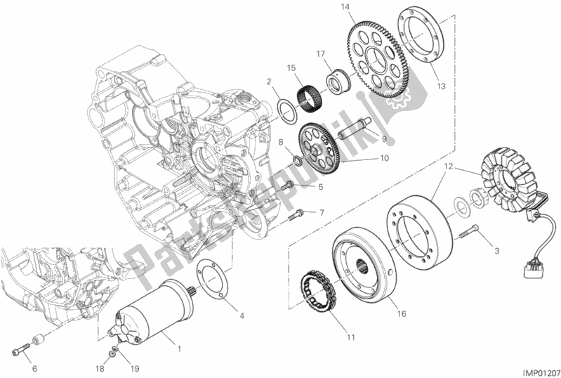 All parts for the Electric Starting And Ignition of the Ducati Multistrada 950 USA 2020